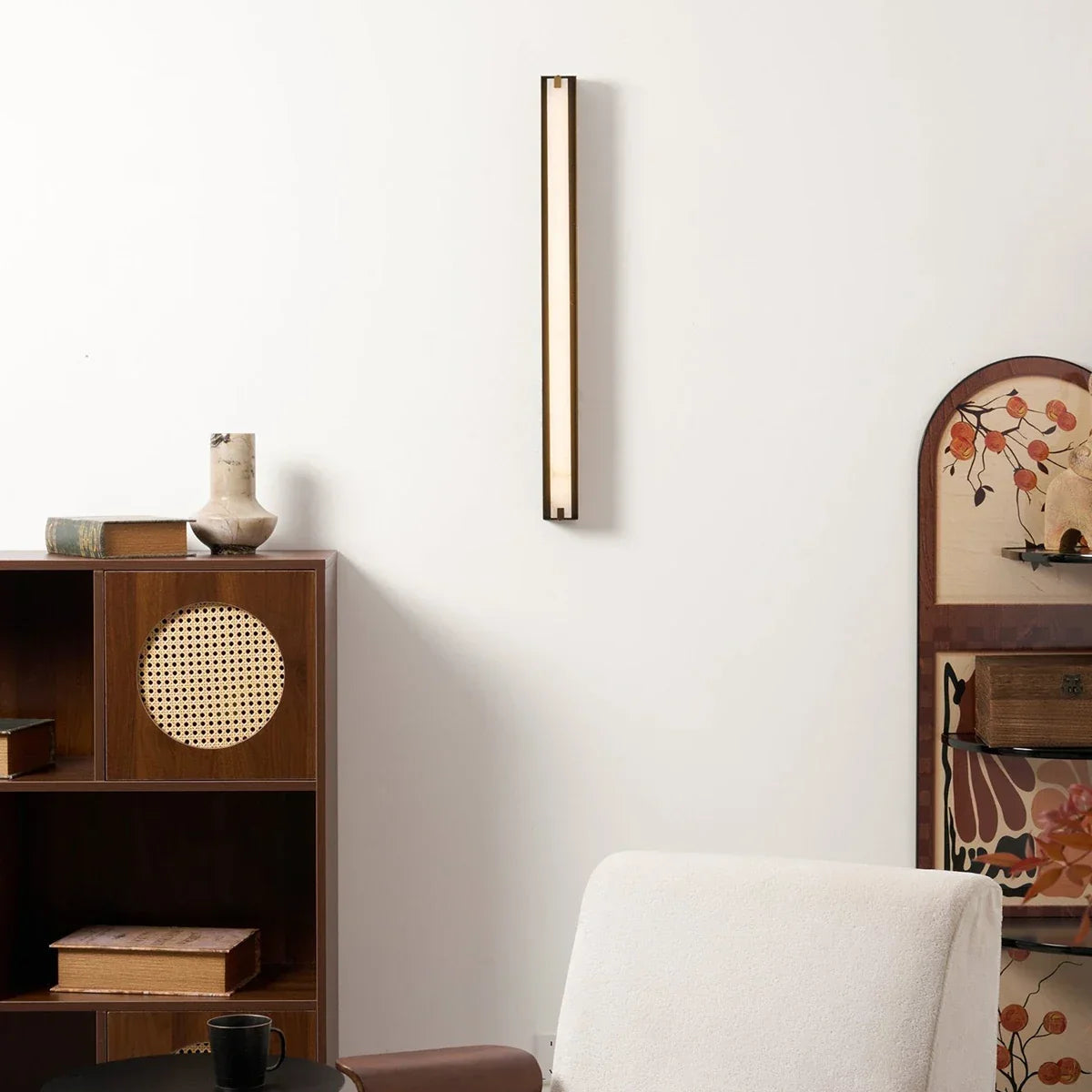Linear Wall Sconce in alabaster for Hallway by AUVIELIGHT