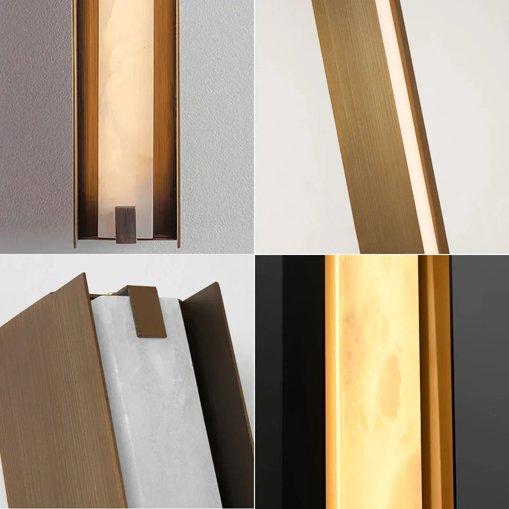 Linear Wall Sconce in alabaster for Hallway by AUVIELIGHT