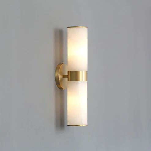 Tandem Linear Wall Light in alabaster for Hallway by AUVIELIGHT