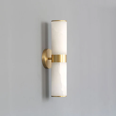 Tandem Linear Wall Light in alabaster for Hallway by AUVIELIGHT