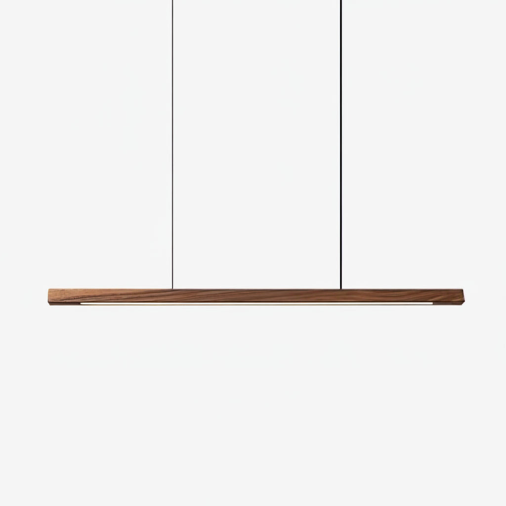Wooden Linear Pendant Light in wood for Kitchen Island by AUVIELIGHT