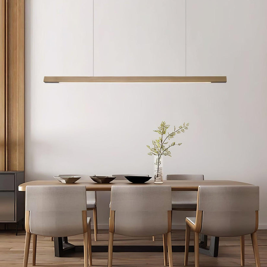 Wooden Linear Pendant Light in wood for Kitchen Island by AUVIELIGHT