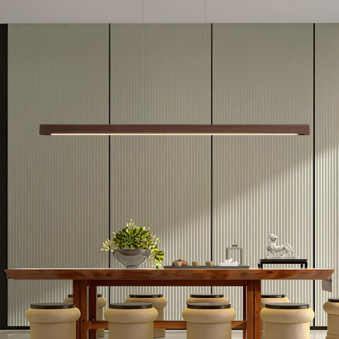 Wooden Linear Pendant Light in wood for Kitchen Island by AUVIELIGHT