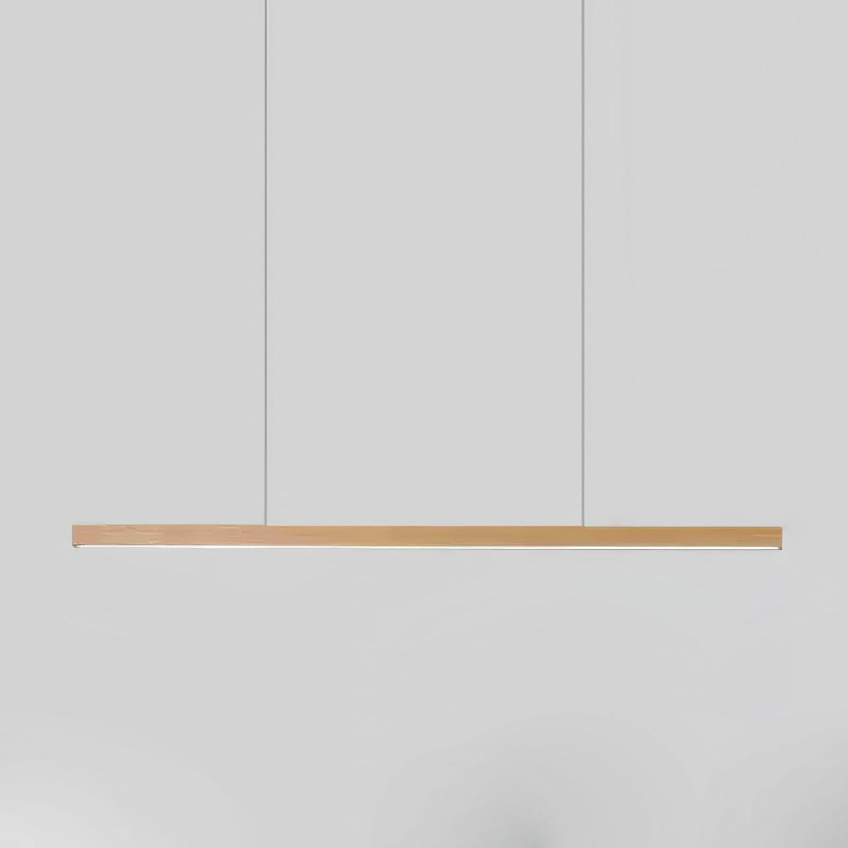 Wooden Linear Pendant Light in wood for Kitchen Island by AUVIELIGHT, L39.4" (100 cm) x W1.8" × H1.8" (4.5 × 4.5 cm) / Natural wood / Warm Light