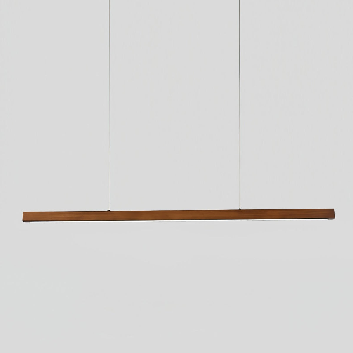 Wooden Linear Pendant Light in wood for Kitchen Island by AUVIELIGHT, L39.4" (100 cm) x W1.8" × H1.8" (4.5 × 4.5 cm) / Walnut wood / Warm Light