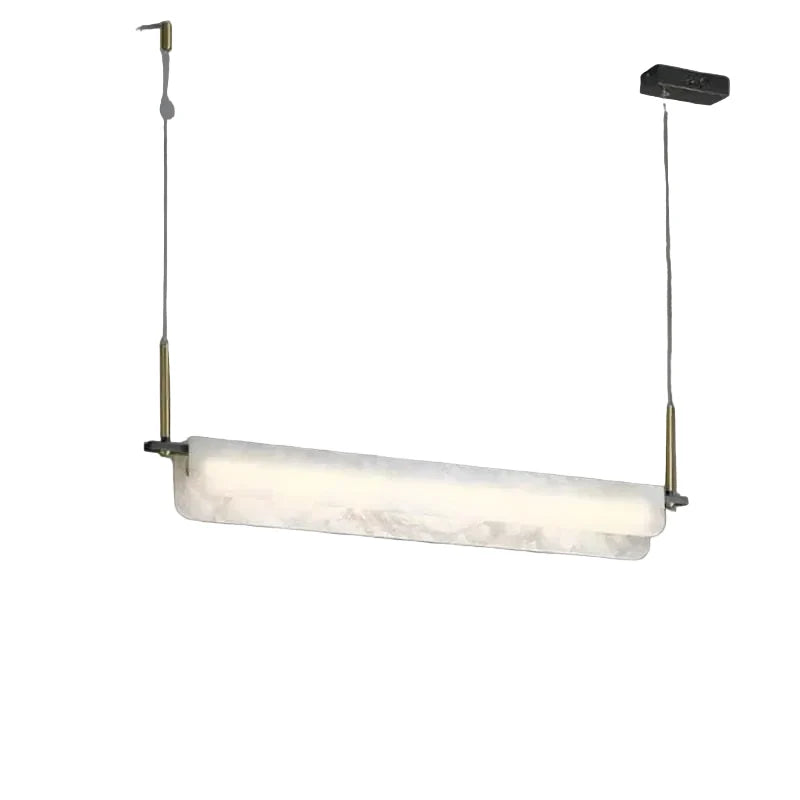 Linear Pendant Light in alabaster for Kitchen Island by AUVIELIGHT
