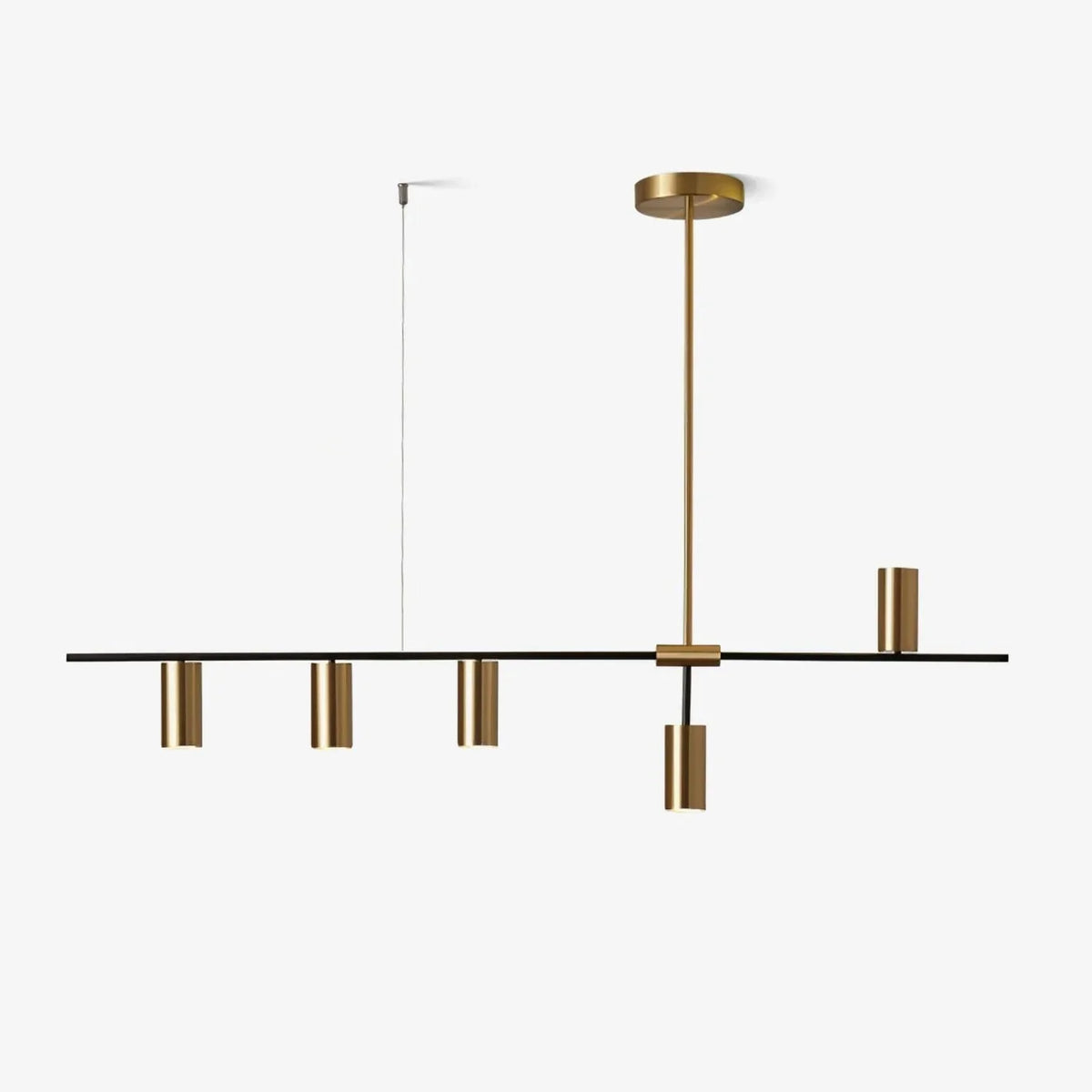 Linear Cylinder Pendant Light in brass for Kitchen Island by AUVIELIGHT