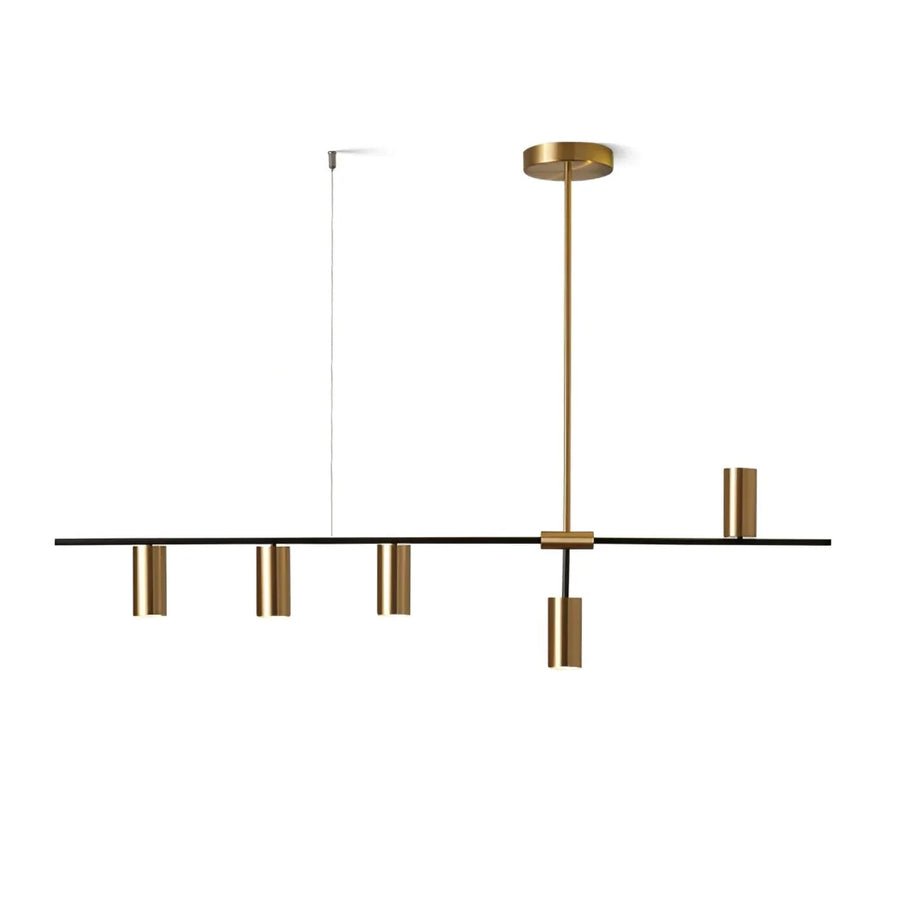 Linear Cylinder Pendant Light in brass for Kitchen Island by AUVIELIGHT