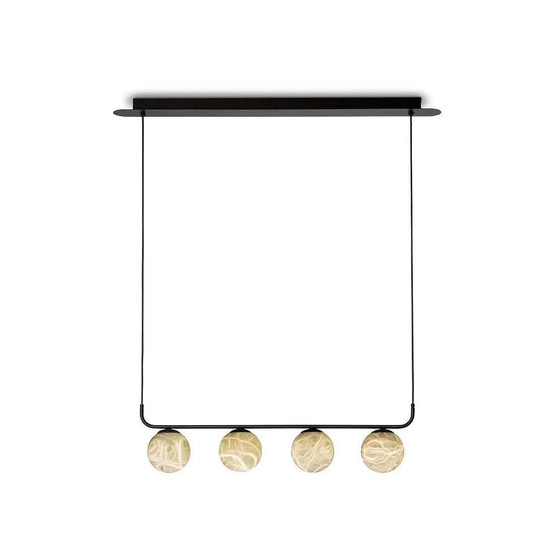 Linear Globe Pendant Light in black alabaster for Kitchen Island by AUVIELIGHT