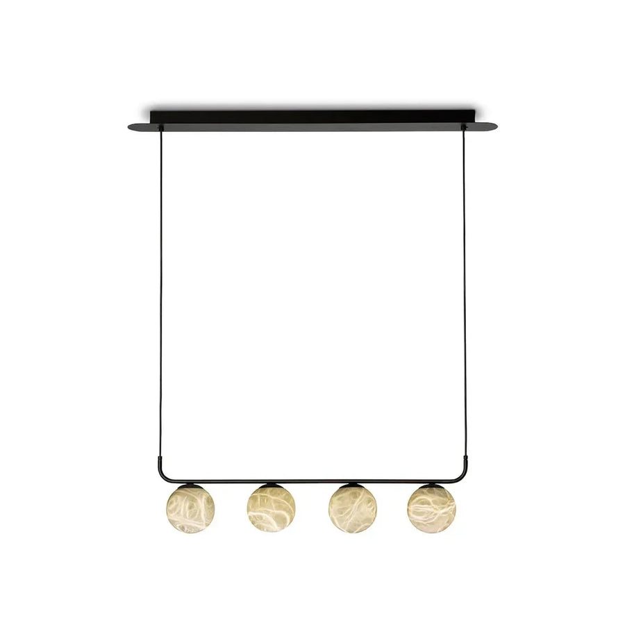 Linear Globe Pendant Light in black alabaster for Kitchen Island by AUVIELIGHT