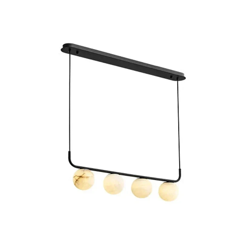 Linear Globe Pendant Light in black alabaster for Kitchen Island by AUVIELIGHT