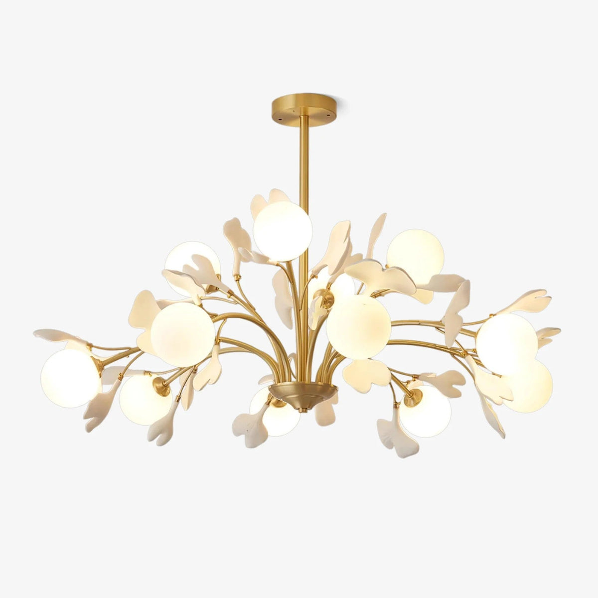 Constellation Linear Light for Living Room by AUVIELIGHT, 12-Lights ∅ 38.6" x H 22.8" / Brass & White
