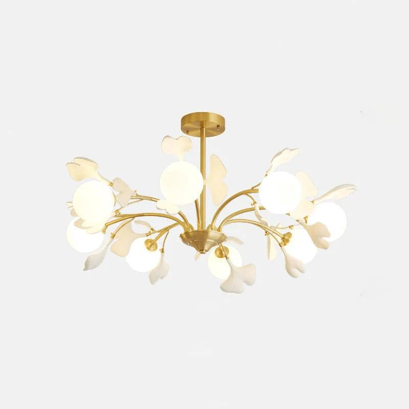 Constellation Linear Light for Living Room by AUVIELIGHT, 8-Lights ∅ 31.5" x H 15" / Brass & White