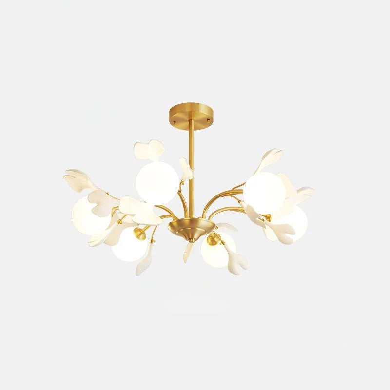 Constellation Linear Light for Living Room by AUVIELIGHT, 6-Lights ∅ 23.6" x H 15" / Brass & White