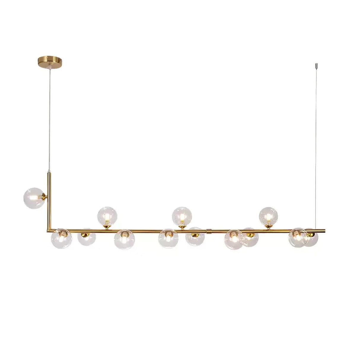 Linear Orb Pendant Light in glass for Kitchen Island by AUVIELIGHT