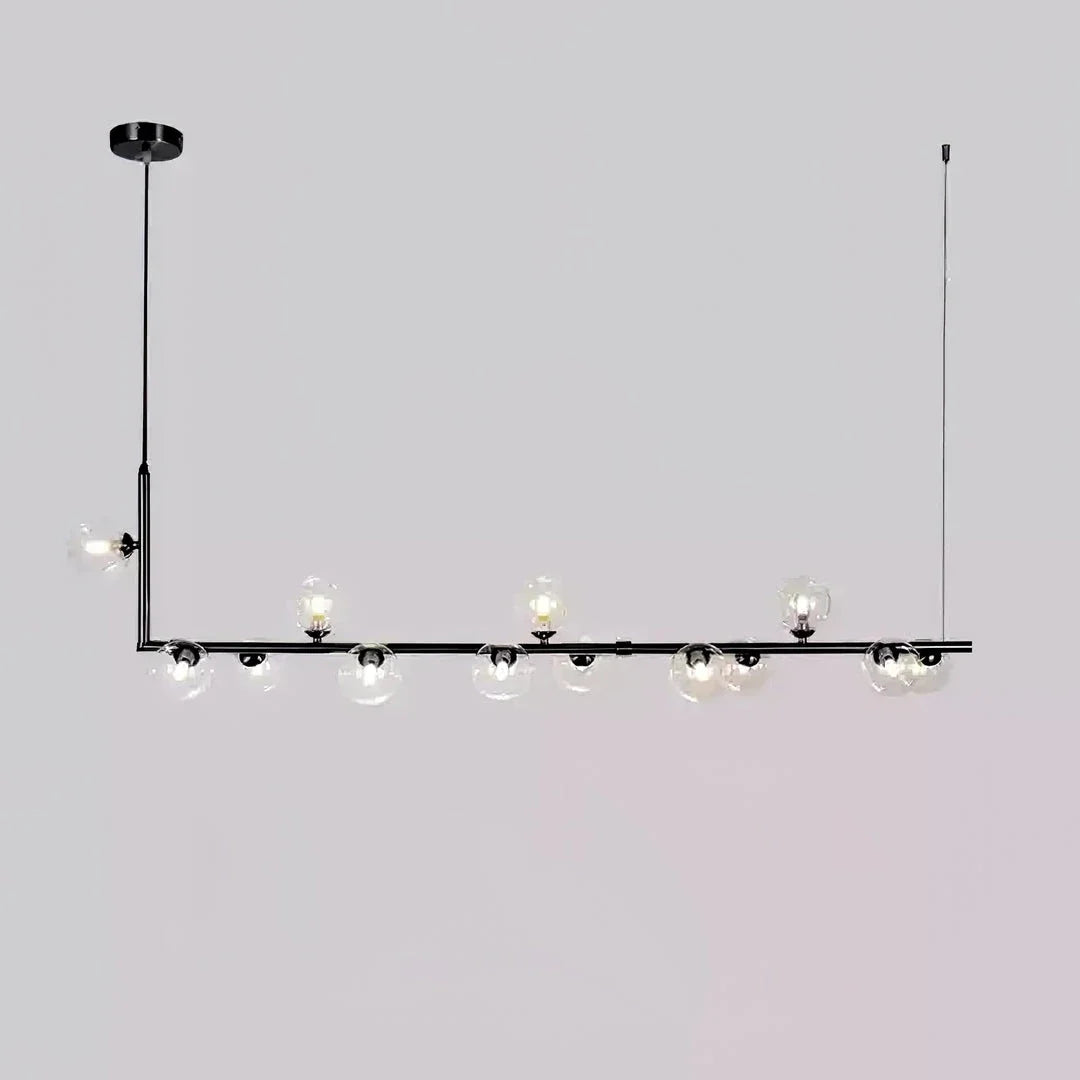 Linear Orb Pendant Light in glass for Kitchen Island by AUVIELIGHT