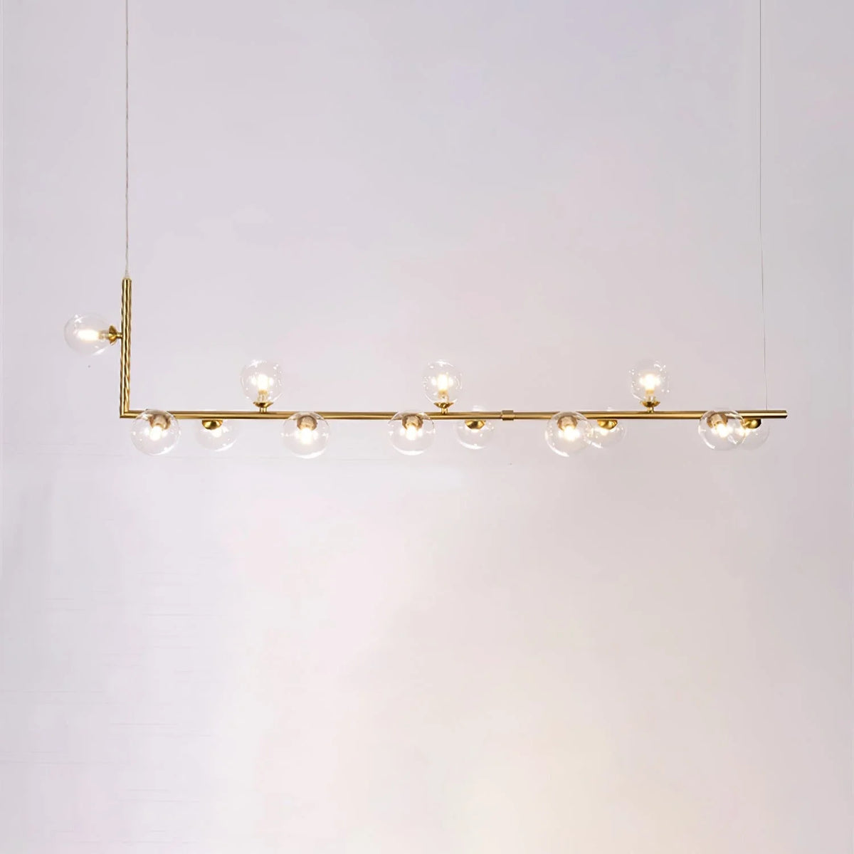 Linear Orb Pendant Light in glass for Kitchen Island by AUVIELIGHT