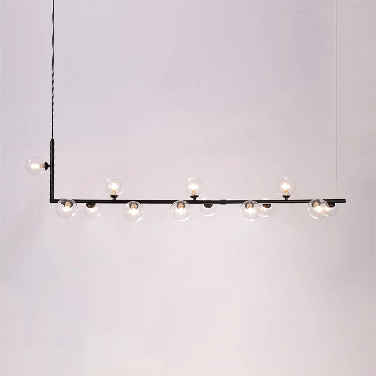 Linear Orb Pendant Light in glass for Kitchen Island by AUVIELIGHT