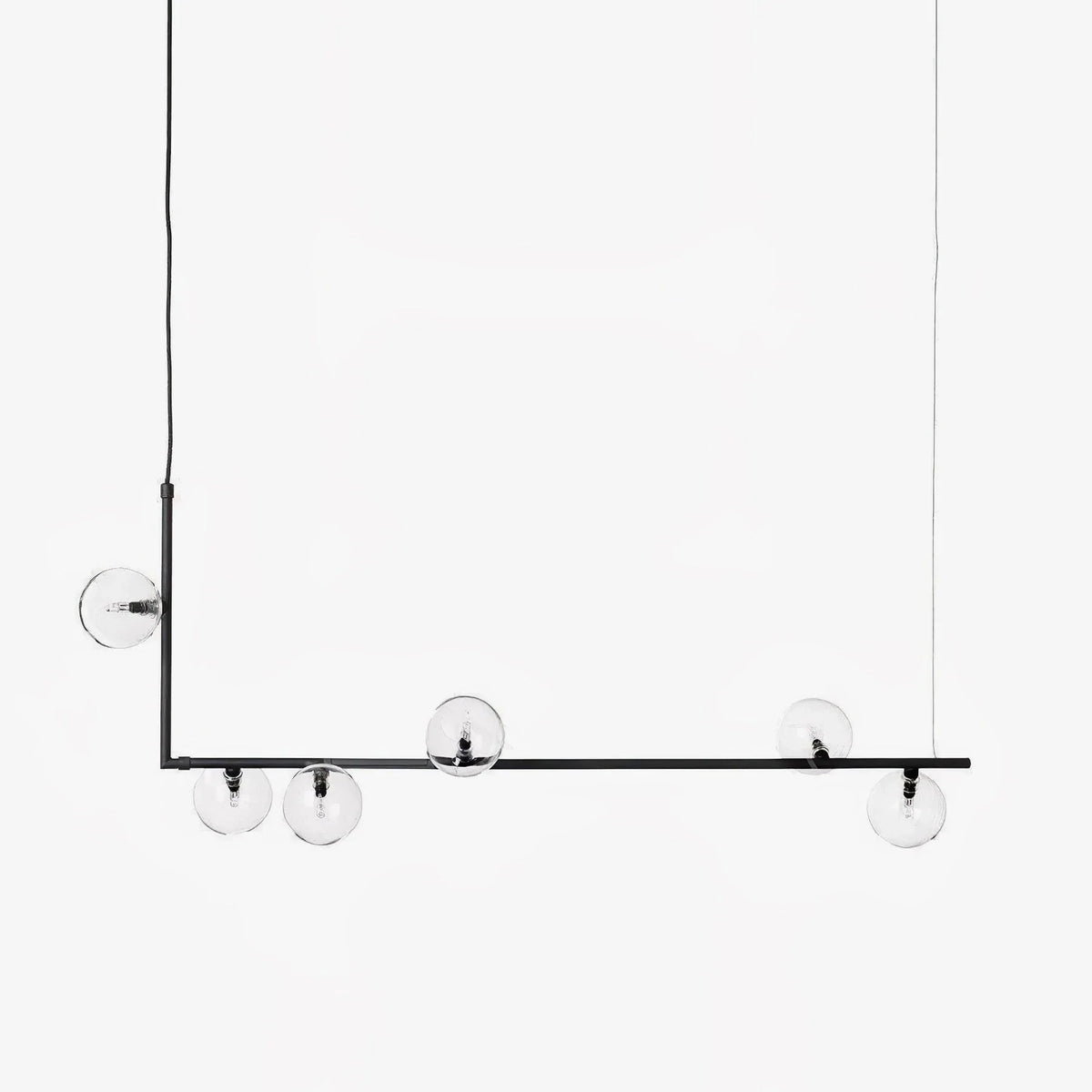 Linear Orb Pendant Light in glass for Kitchen Island by AUVIELIGHT