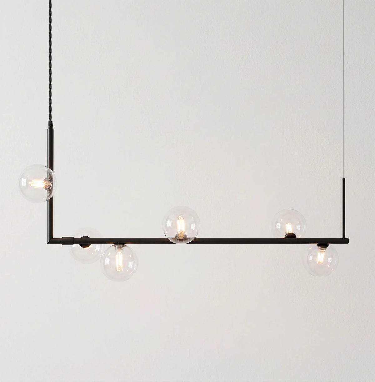 Linear Orb Pendant Light in glass for Kitchen Island by AUVIELIGHT