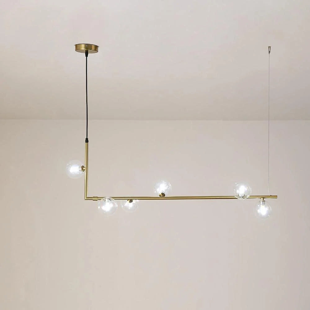 Linear Orb Pendant Light in glass for Kitchen Island by AUVIELIGHT