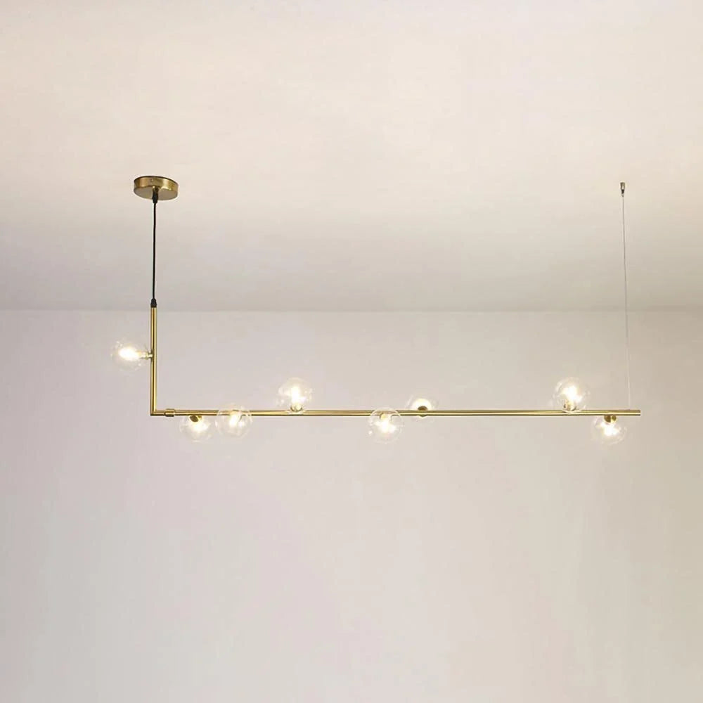 Linear Orb Pendant Light in glass for Kitchen Island by AUVIELIGHT