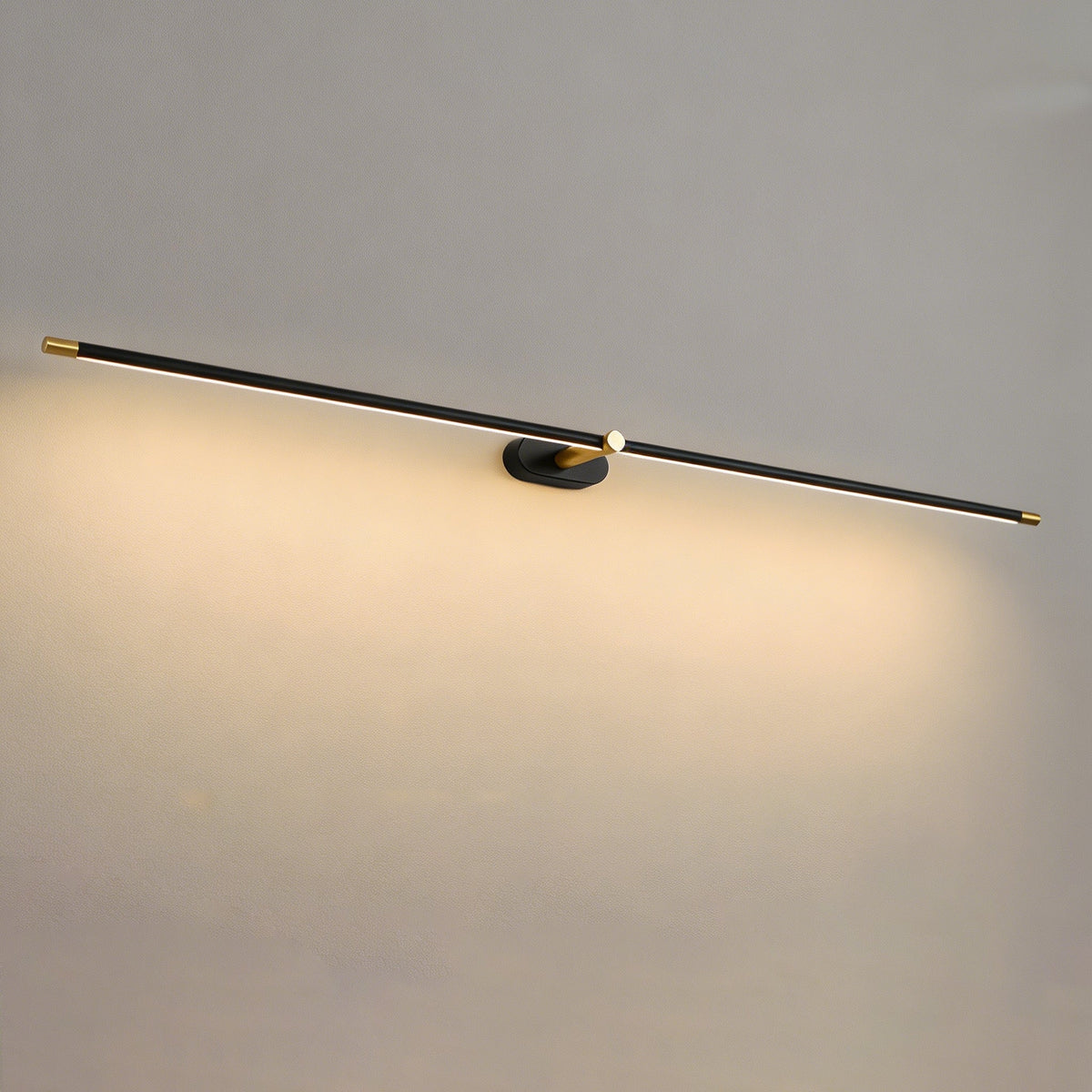 Linear Wall Light for Hallway by AUVIELIGHT, L 27" × H 2" × D 3.9" / 68 × 5 × 10 cm / Black / Warm Light and 2 other sizes