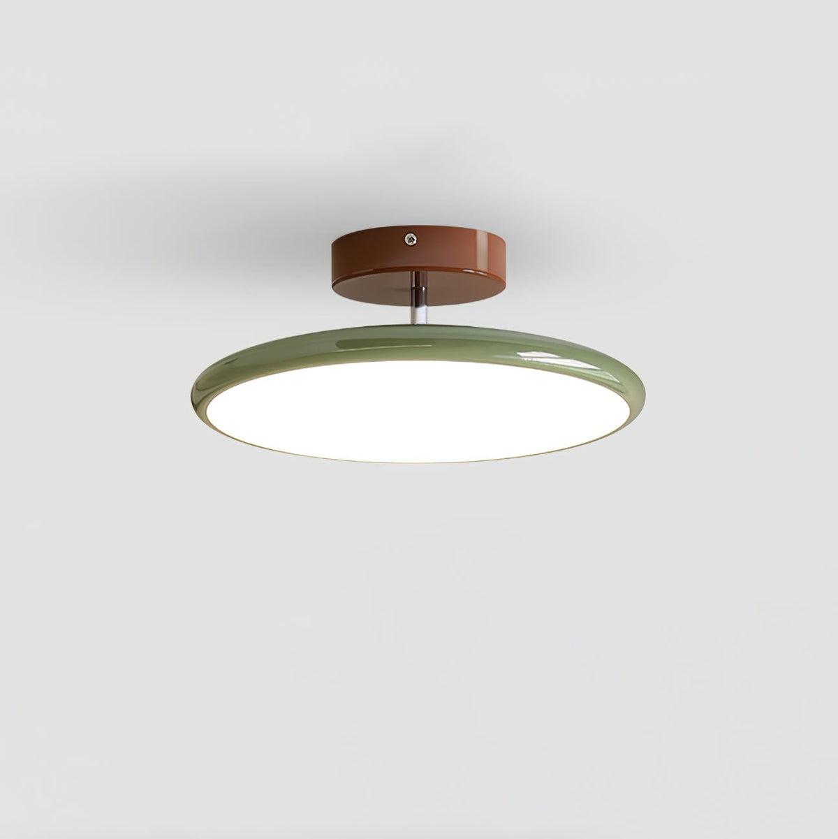 Lola Ceiling Light for Living Room by AUVIELIGHT, Ø11.8" × H3.5" (30 × 9 cm) / Green / Warm Light