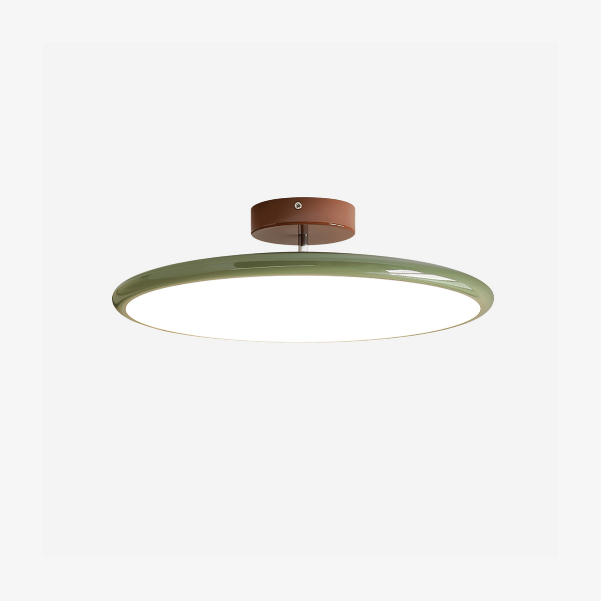 Lola Ceiling Light for Living Room by AUVIELIGHT, Ø15.7" × H3.5" (40 × 9 cm) / Green / Warm Light