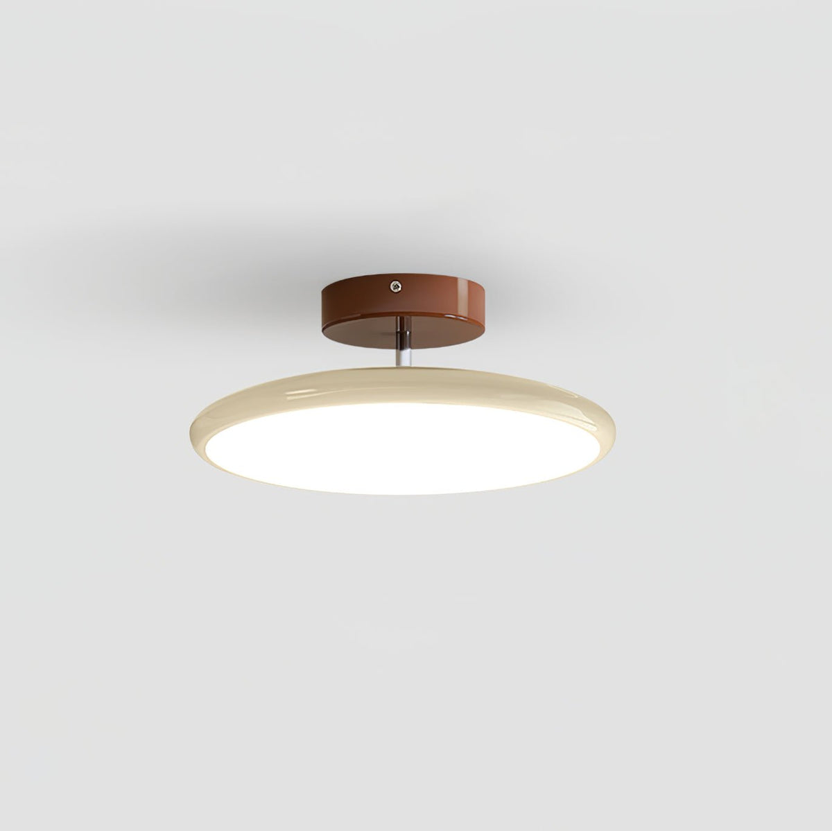 Lola Ceiling Light for Living Room by AUVIELIGHT, Ø11.8" × H3.5" (30 × 9 cm) / Beige / Warm Light