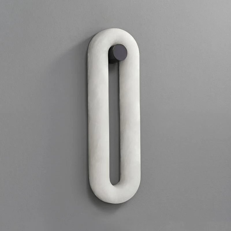 Loop Linear Wall Sconce in alabaster for Hallway by AUVIELIGHT, ∅ 5.9"x W2.2"x H 15.7" / Black & White / Warm Light