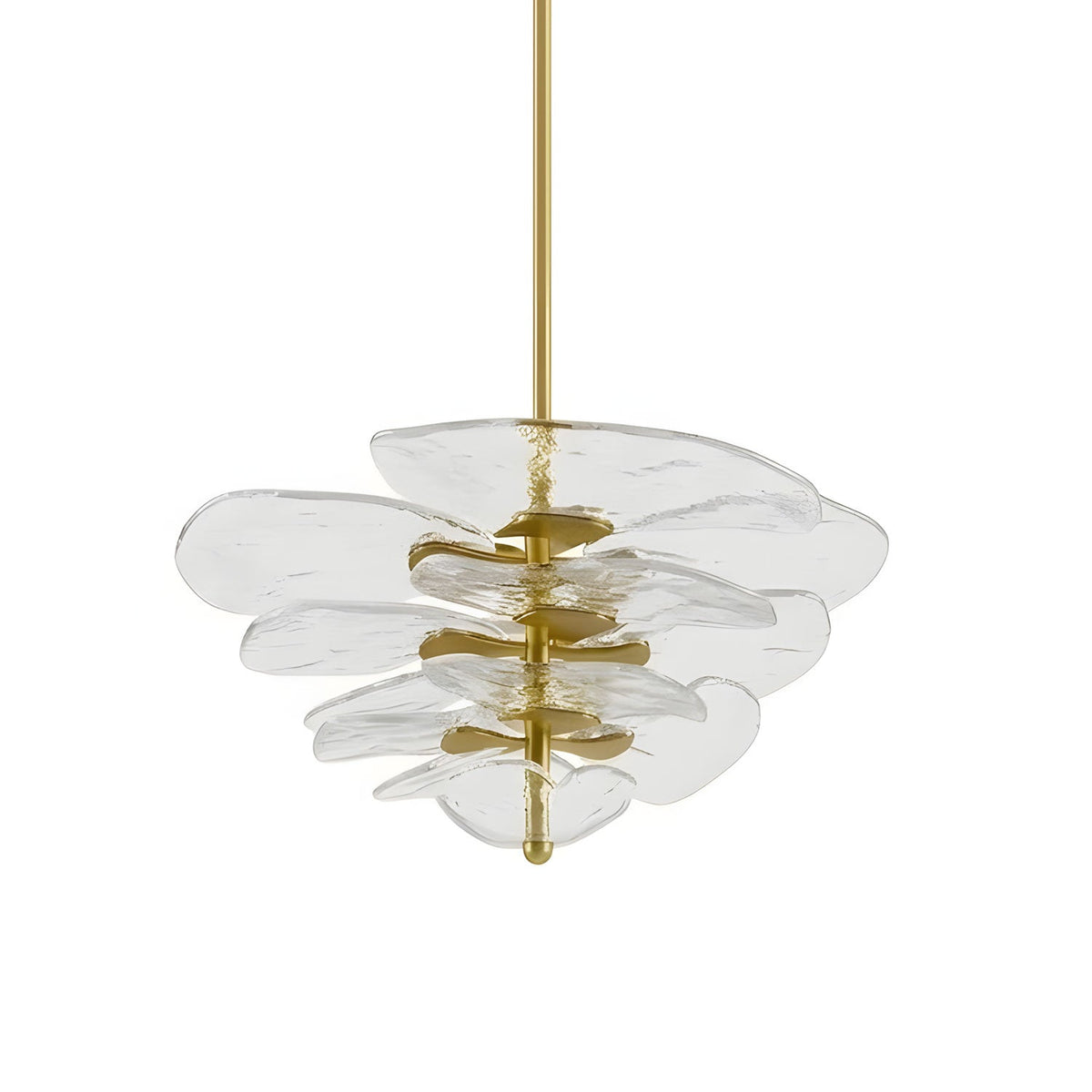 Lotus Leaf Chandelier for Dining Room by AUVIELIGHT, 3 layers Dia 67cm x H 29cm / Dia 26.4″x H 11.4″ / Clear