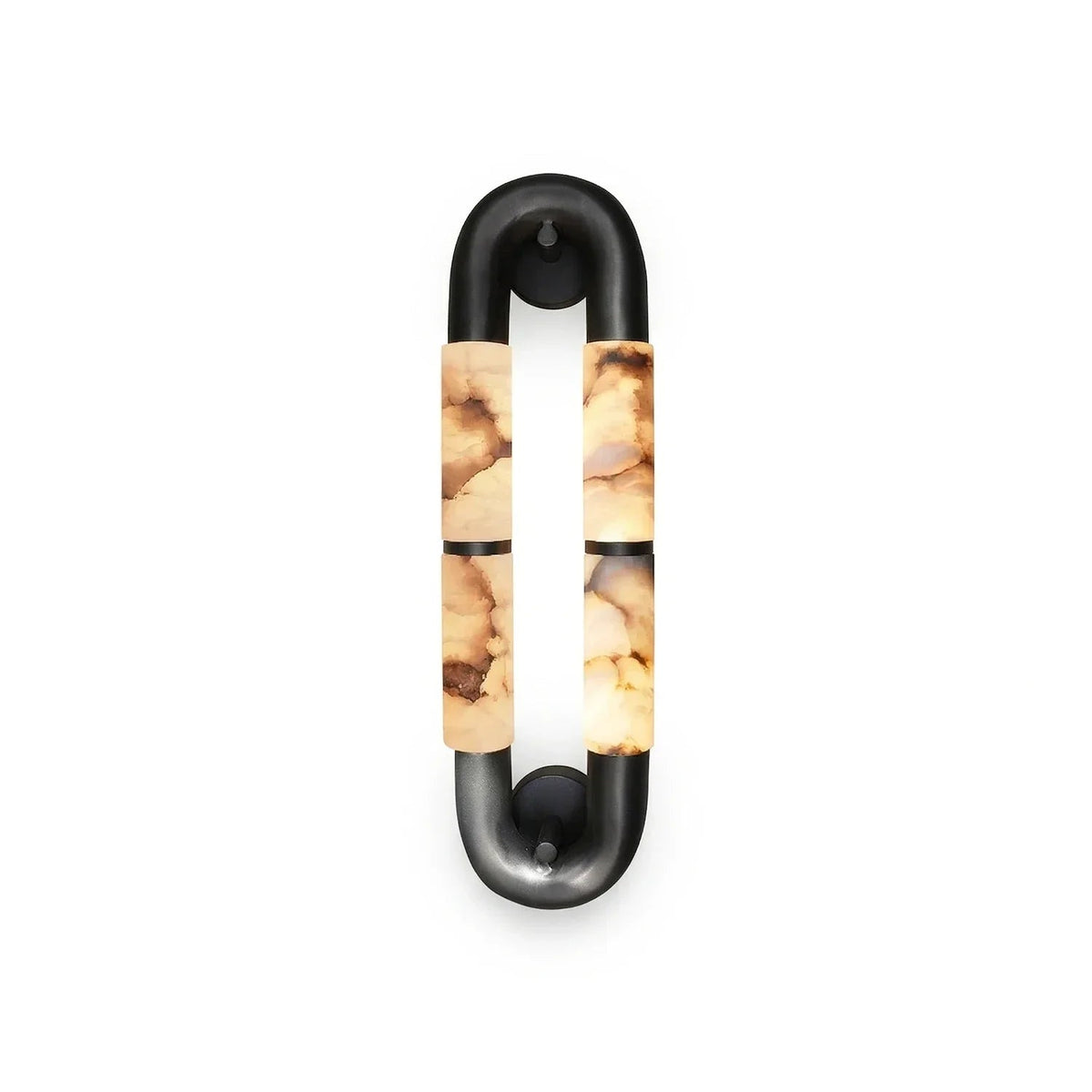 Luma Arc Wall Light in alabaster for Hallway by AUVIELIGHT, Dia 15cm x H 54cm / ∅ 5.9″ x H 21.3″ / Black & White / Warm Light