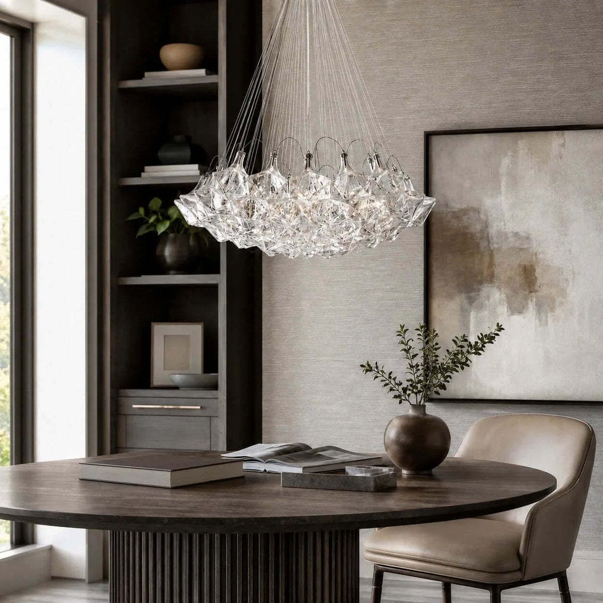 Crystalline Polyhedral Pendant Light in crystal for Dining Room by AUVIELIGHT