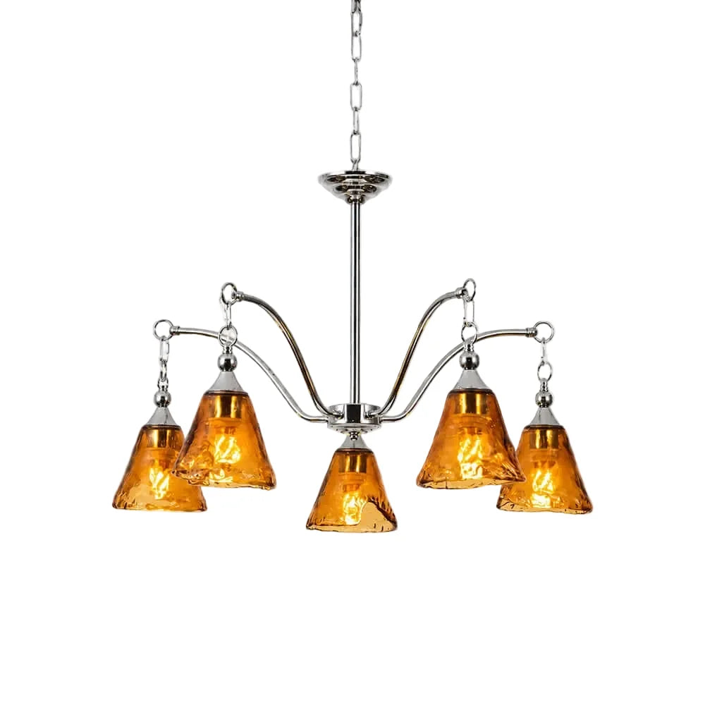 Luminous Bell Pendant Light in amber polished nickel for Dining Room by AUVIELIGHT