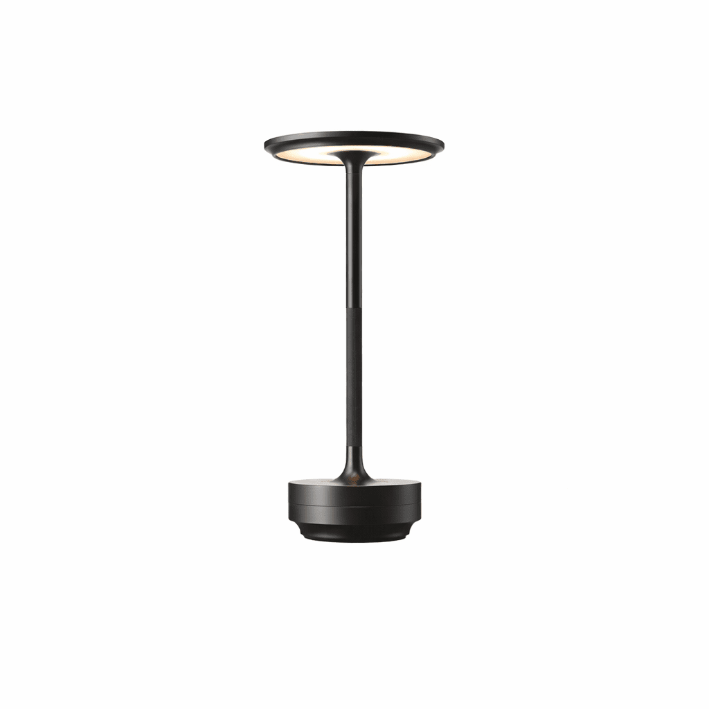 Turn Craft Table Lamp for Living Room by AUVIELIGHT, Dia 13cm x H 28cm / ∅ 5.1″ x H 11.0″ / Black / Stepless Dimming