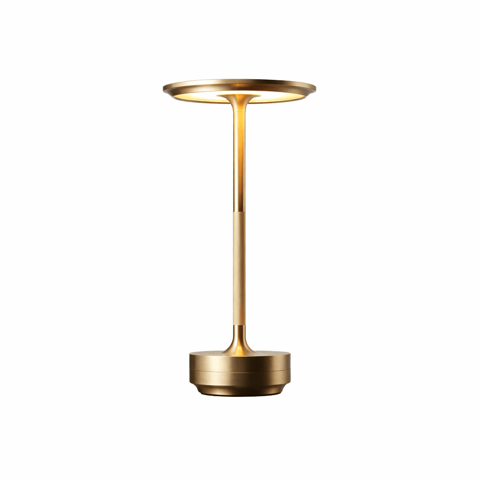 Turn Craft Table Lamp for Living Room by AUVIELIGHT, Dia 13cm x H 28cm / ∅ 5.1″ x H 11.0″ / Gold / Stepless Dimming