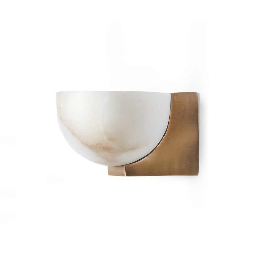 Luna Bowl Wall Sconce in alabaster for Hallway by AUVIELIGHT