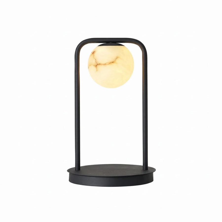 Lunar Halo Lamp in alabaster for Living Room by AUVIELIGHT, Dia 7.9"x H 14.9" / Black & White Alabaster / AU plug and 3 other sizes