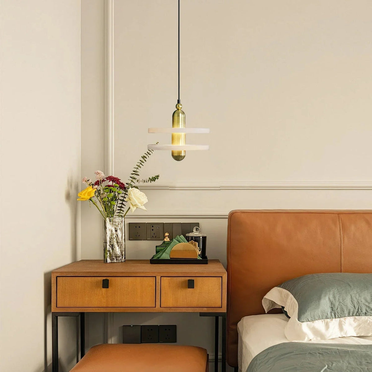 Comet Pendant Light in alabaster for Kitchen Island by AUVIELIGHT