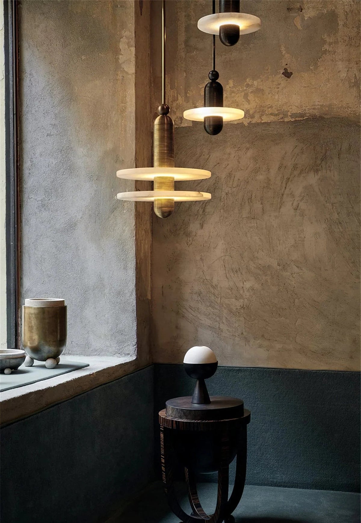 Comet Pendant Light in alabaster for Kitchen Island by AUVIELIGHT