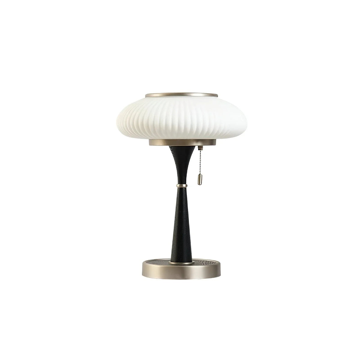 Matsutake Table Lamp for Living Room by AUVIELIGHT, ∅ 12.6" × H 16.9" (32 × 43 cm) / Walnut Color & Gold & White glass / AU Plug and 3 other
