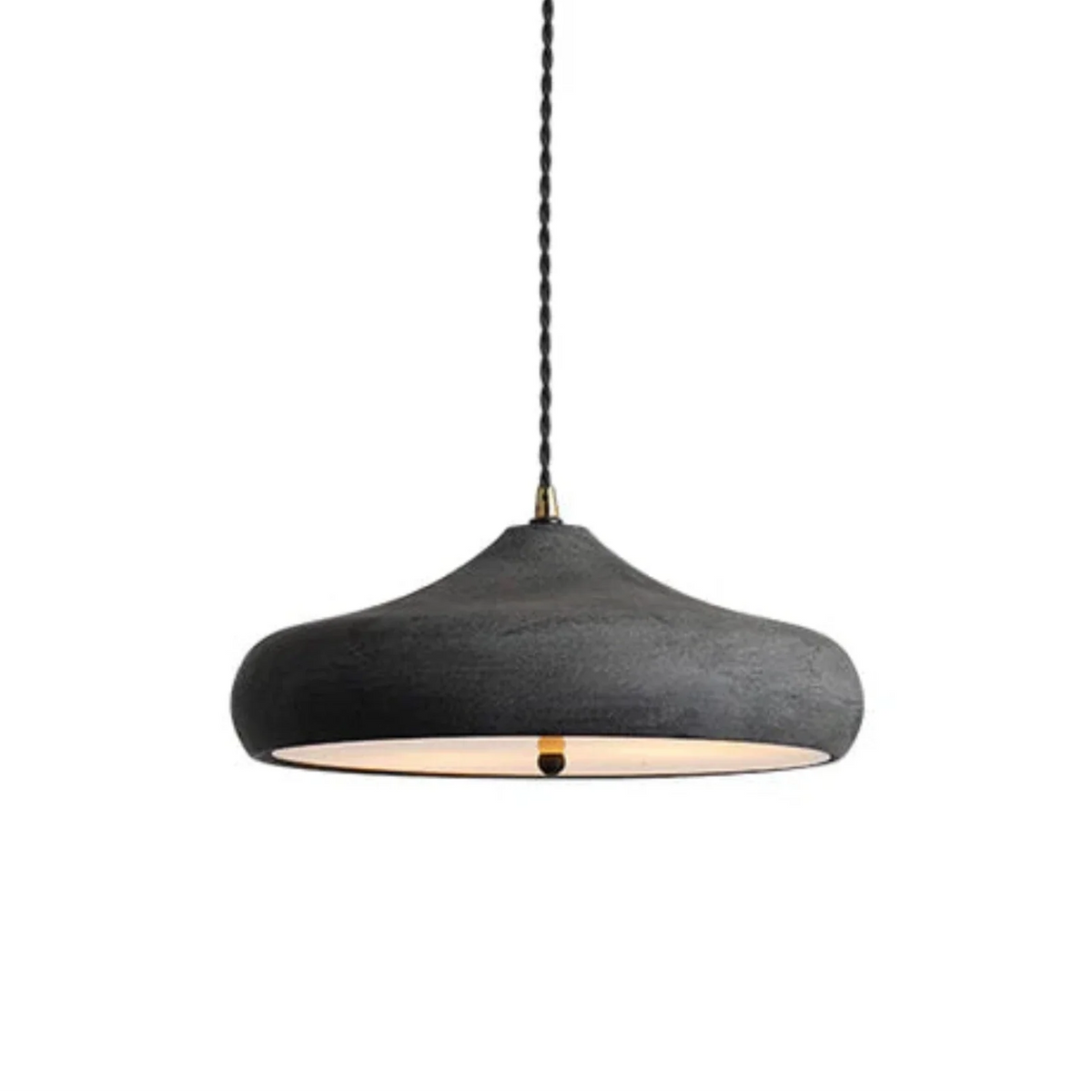 Matte Charcoal Pendant Light for Kitchen Island by AUVIELIGHT, 30cm x H 15cm / ∅ 11.8″ x H 5.9″ / Black / Warm Light