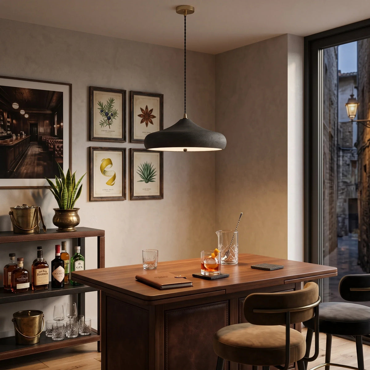 Matte Charcoal Pendant Light for Kitchen Island by AUVIELIGHT