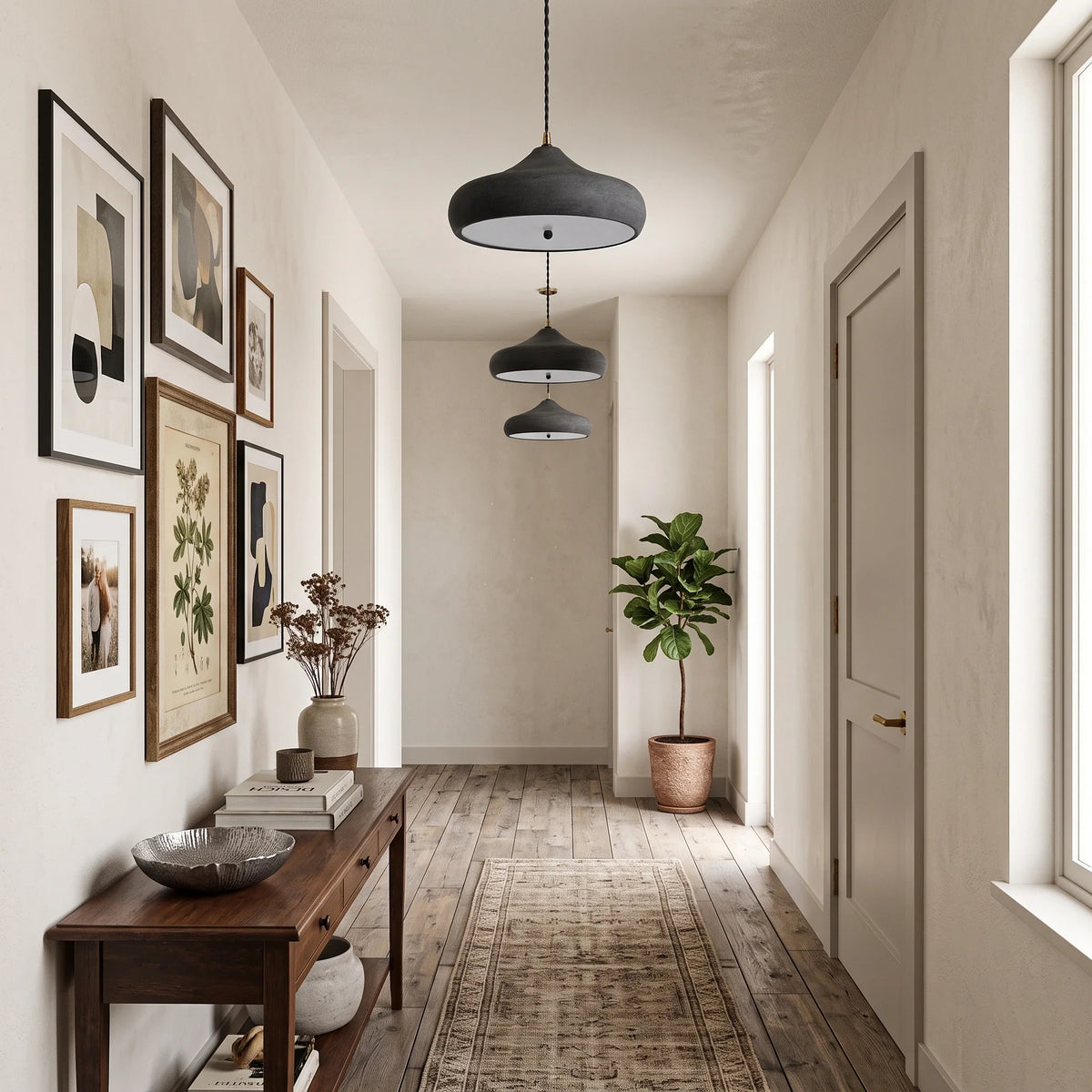 Matte Charcoal Pendant Light for Kitchen Island by AUVIELIGHT