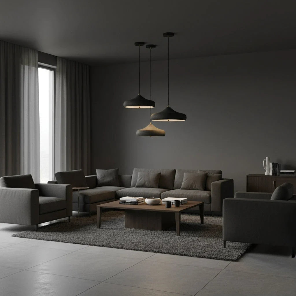 Matte Charcoal Pendant Light for Kitchen Island by AUVIELIGHT