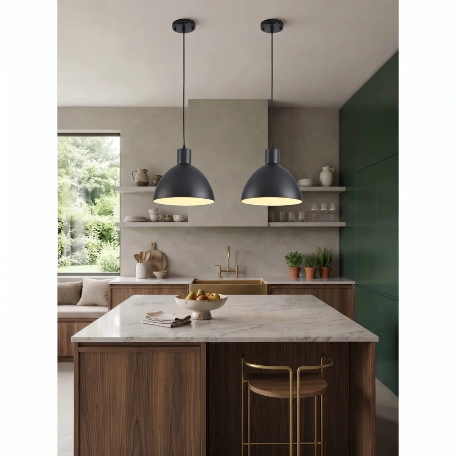 Matte Dome Pendant Light in metal for Kitchen Island by AUVIELIGHT