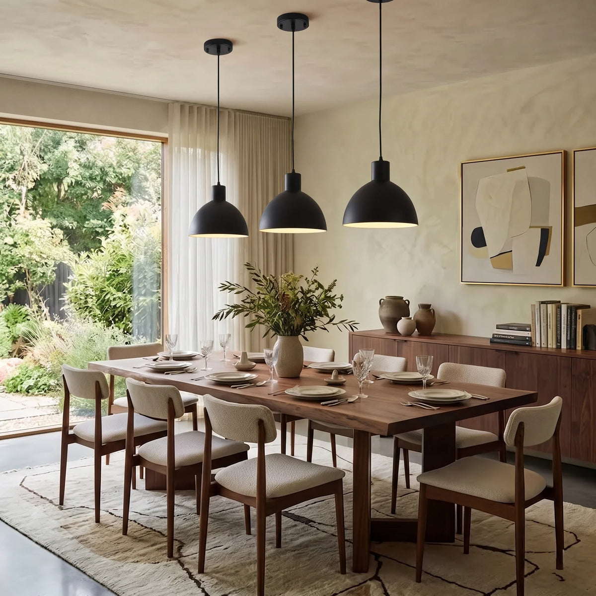 Matte Dome Pendant Light in metal for Kitchen Island by AUVIELIGHT