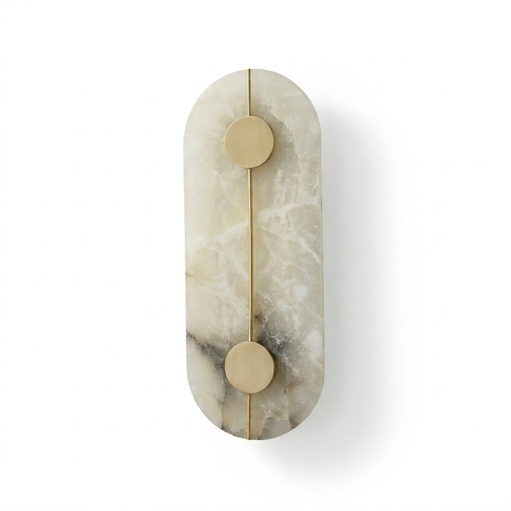 Meridian Wall Sconce in alabaster for Hallway by AUVIELIGHT