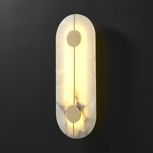 Meridian Wall Sconce in alabaster for Hallway by AUVIELIGHT